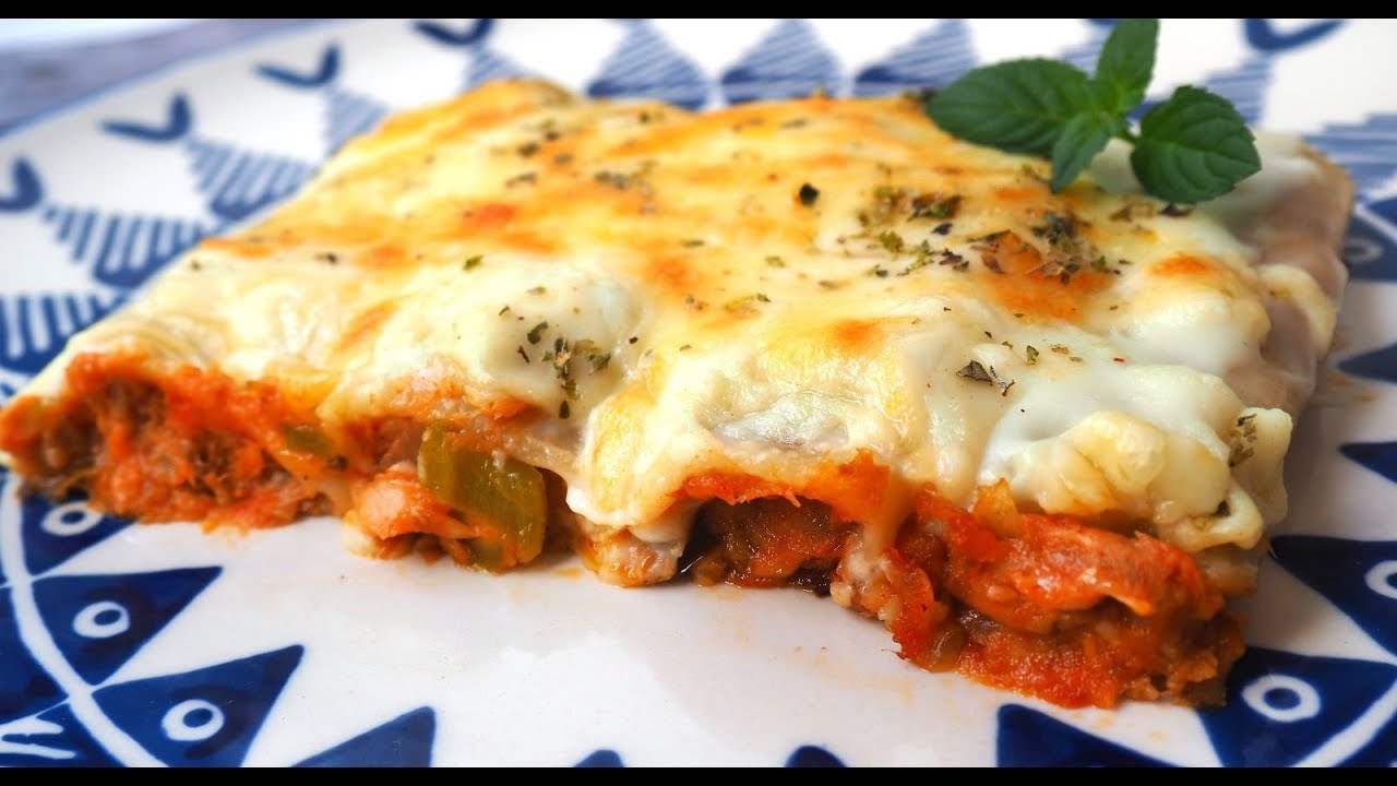 Canelones de atún y tomate al horno