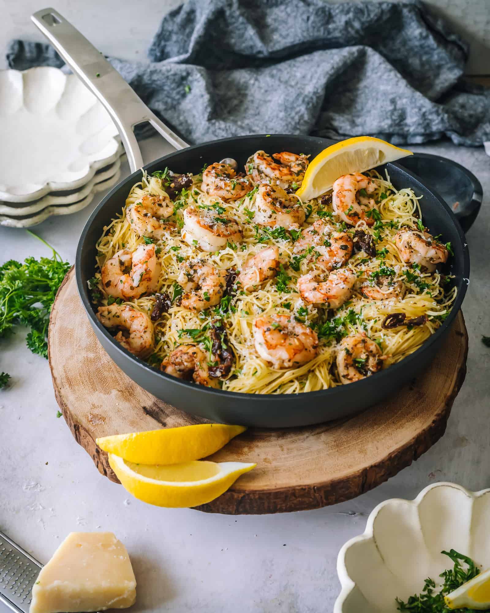Shrimp Pesto Pasta with Sun-Dried Tomatoes