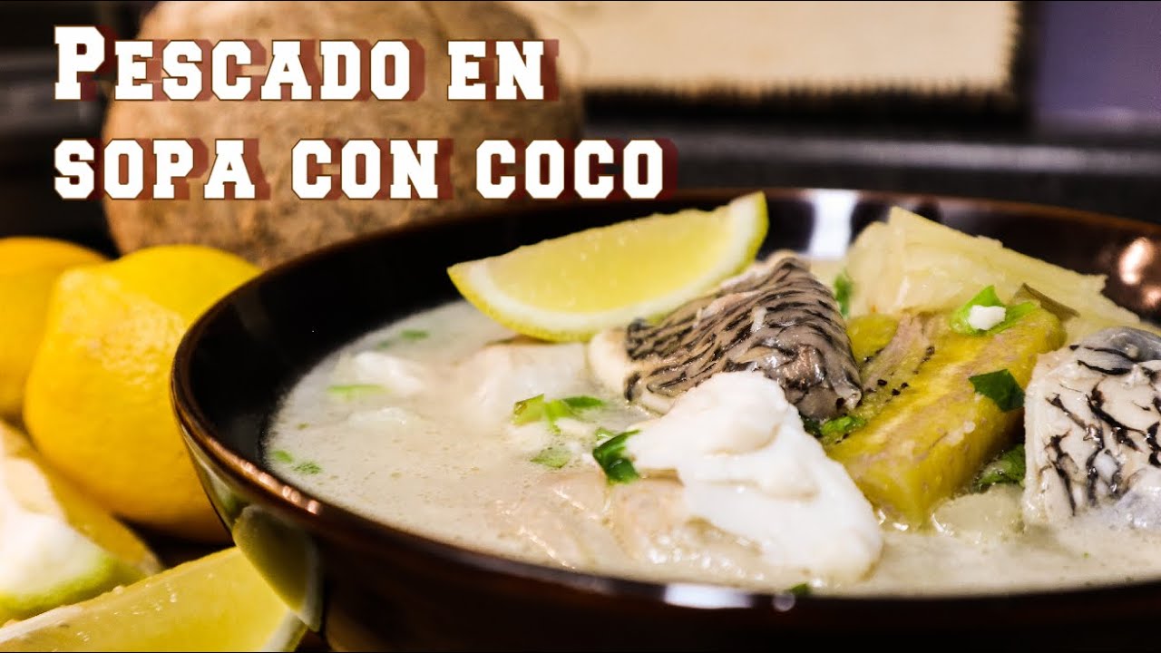 Sopa de pescado con coco