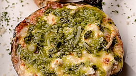 Pizza de Melanzane y Ricotta con masa de coliflor