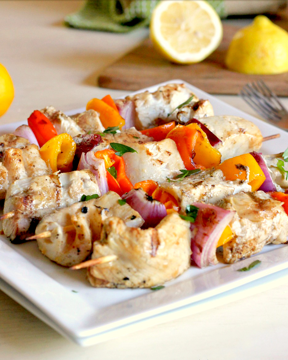 Halibut and Vegetable Skewers