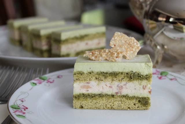 Matcha Red Bean Layered Mousse Cake