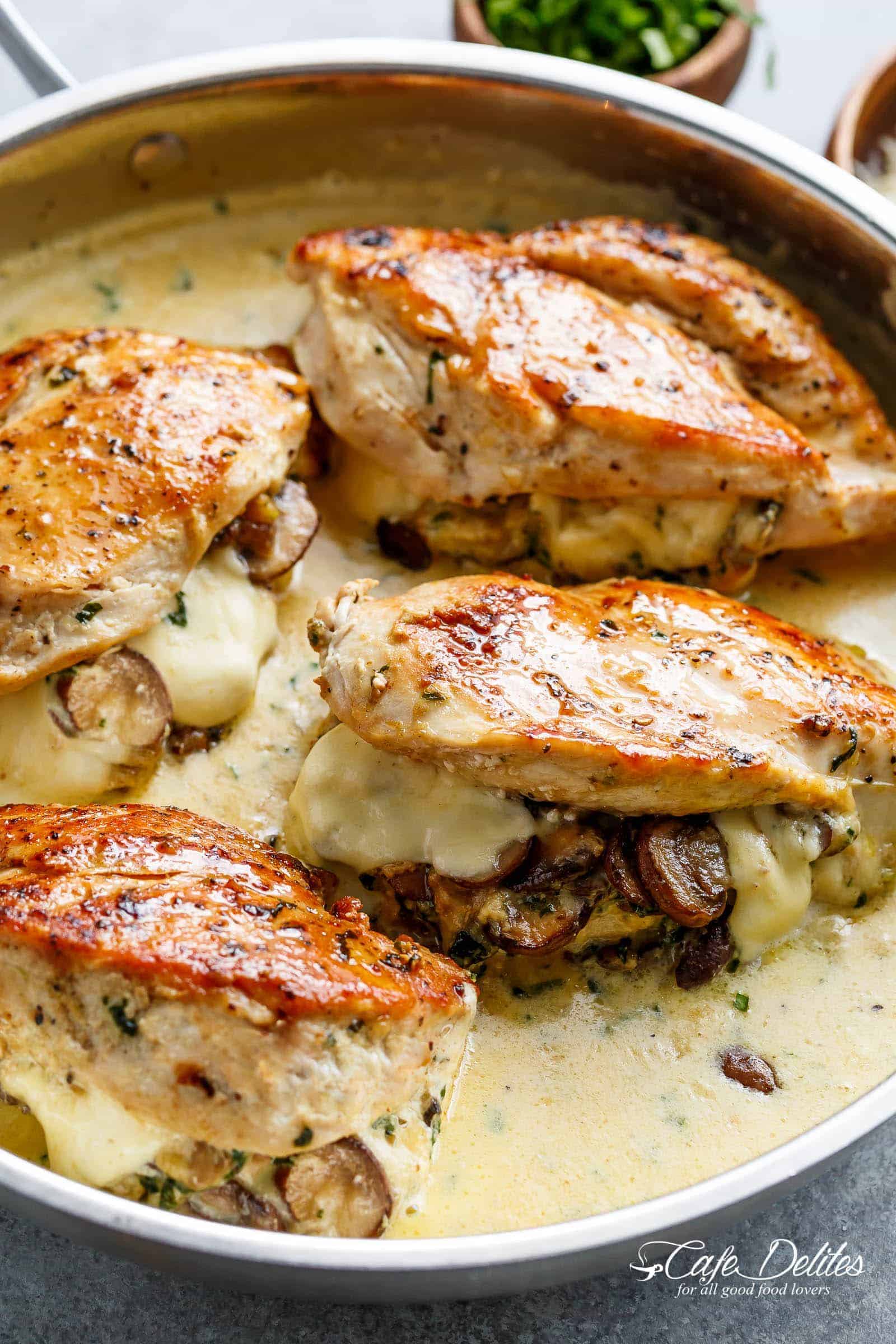 Butter Chicken Stuffed Portobello Mushrooms