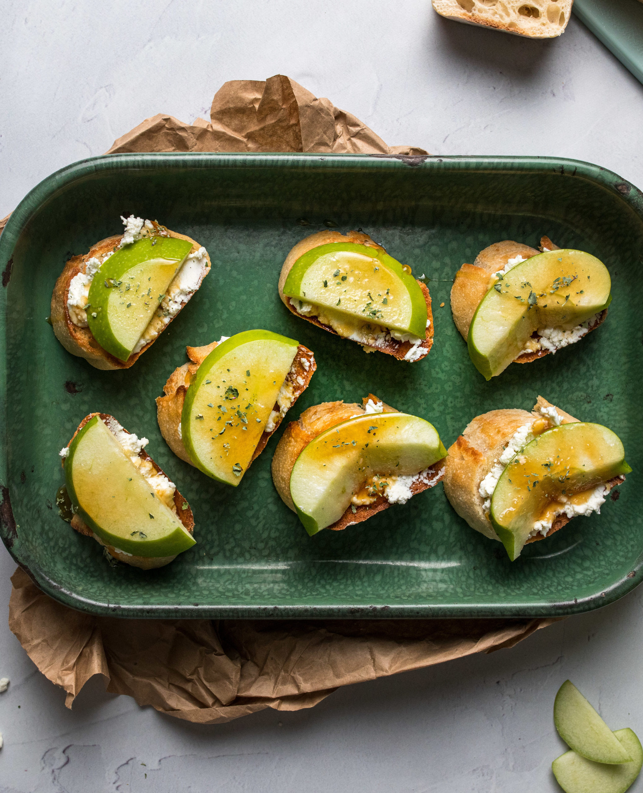 Bruschetta de queso de cabra y miel