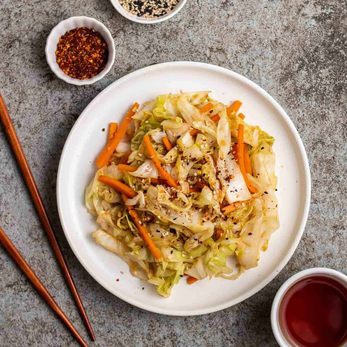 Cabbage and Carrot Stir-Fry
