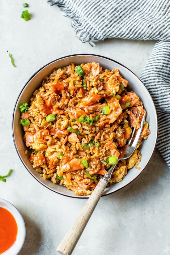 Salmon and Cauliflower Fried Rice