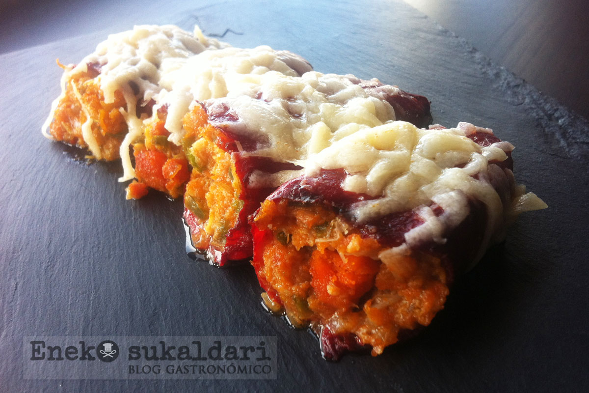 Receta de Txangurro gratinado con pimientos del piquillo