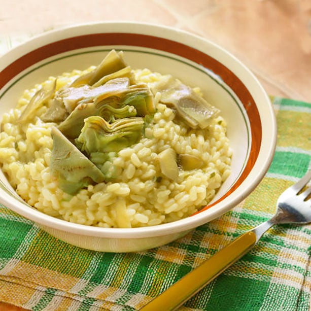 Risotto de alcachofas y parmesano