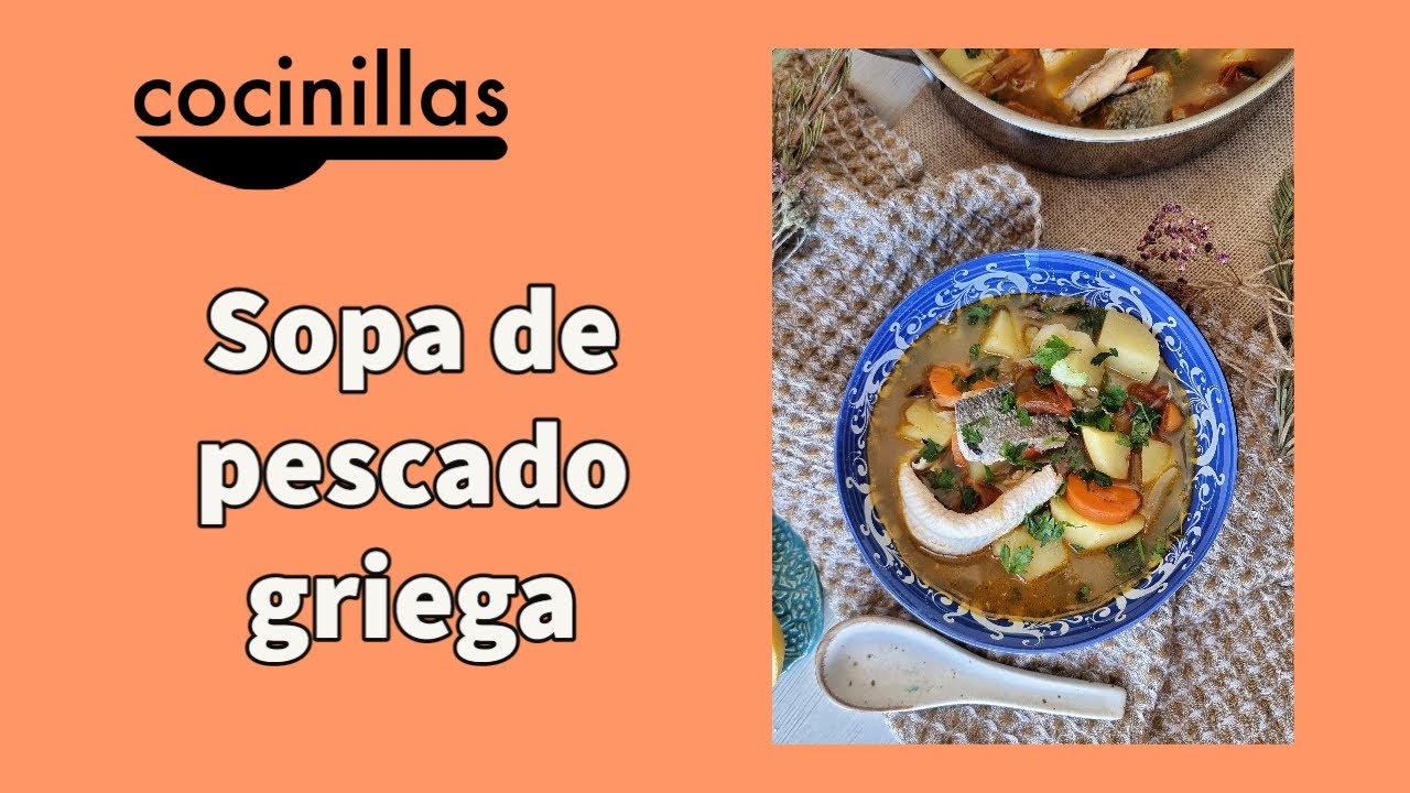Sopa de pescado con toque griego