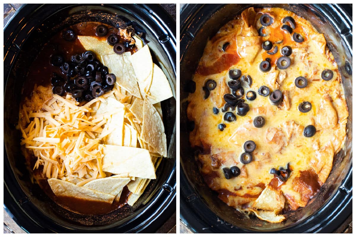 Crockpot Chicken Enchiladas
