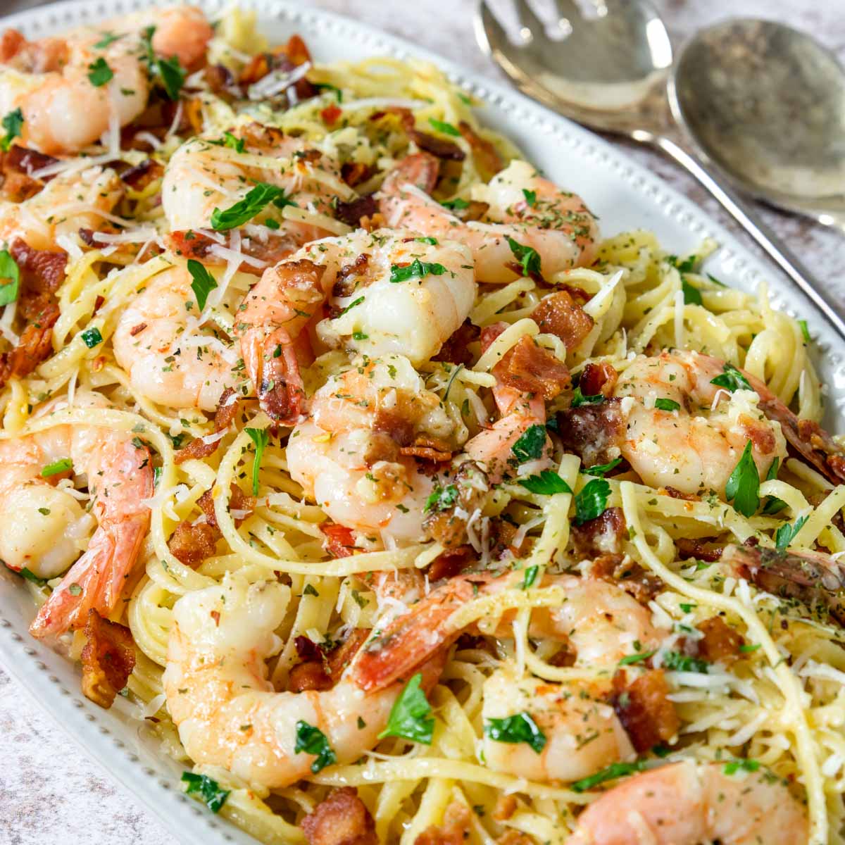 Shrimp Carbonara Pasta