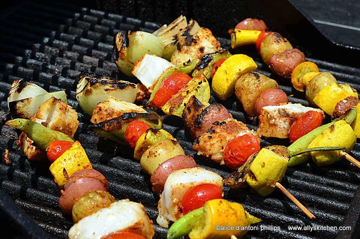 Cod and Vegetable Skewers