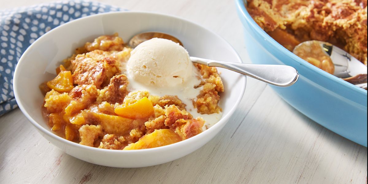 Peach Cobbler Cake Recipe from Delish