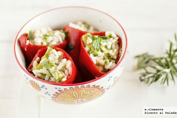 Pimientos del piquillo rellenos de arroz