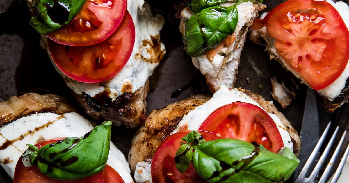 Pork Chops with Tomato and Basil Salad