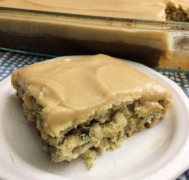 Caramel Banana Cake with Whipped Cream Frosting