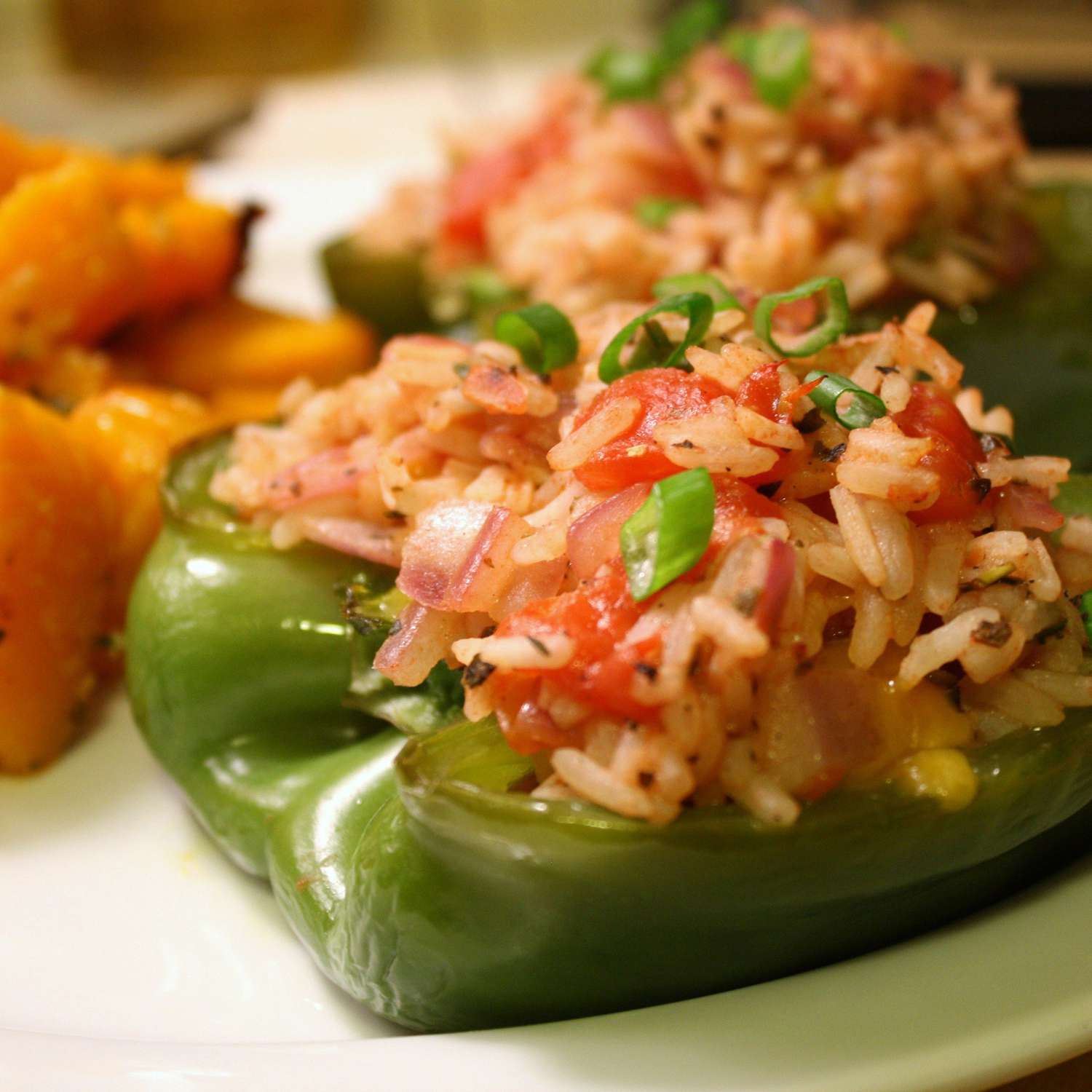 Tomato Rice Stuffed Peppers