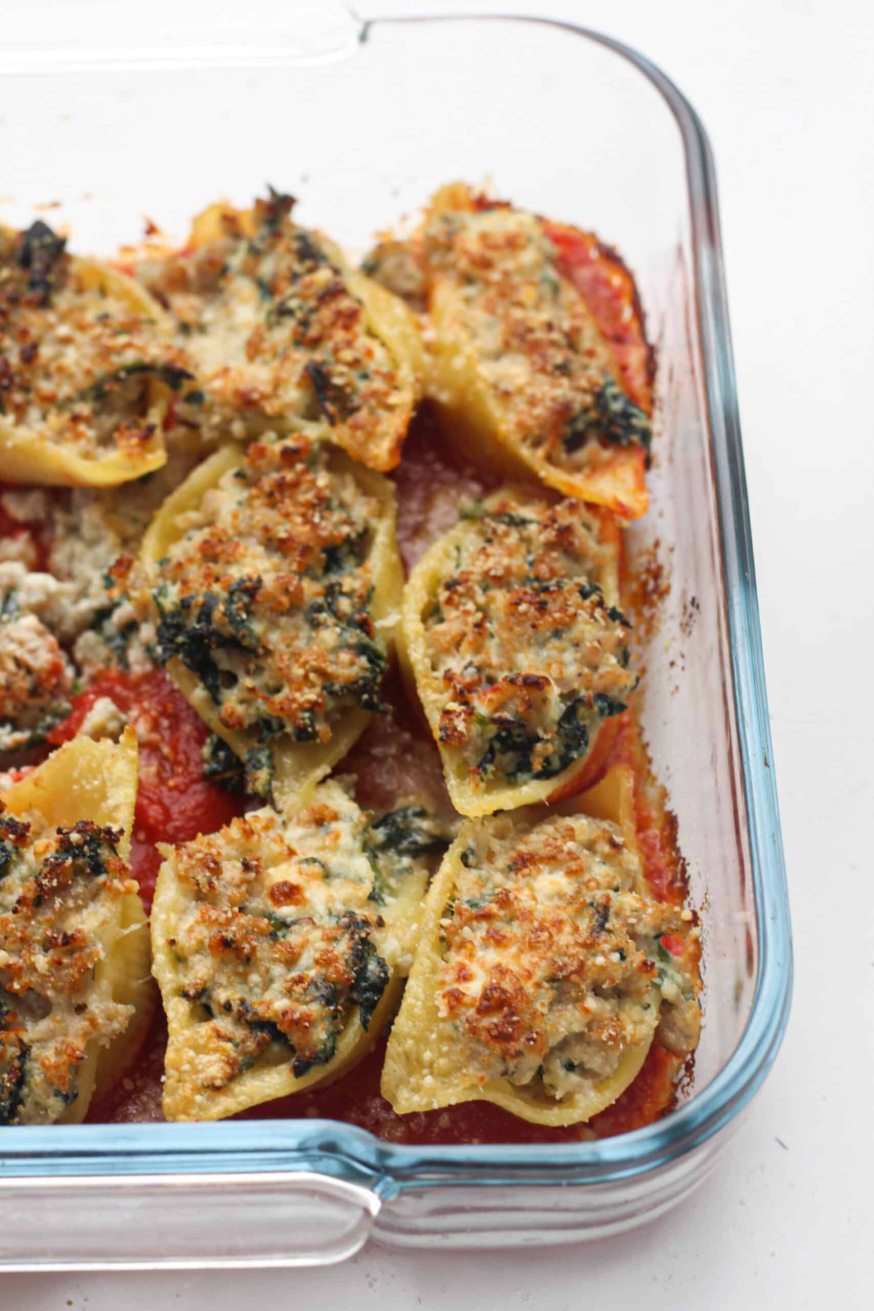 Salmon and Spinach Stuffed Shells