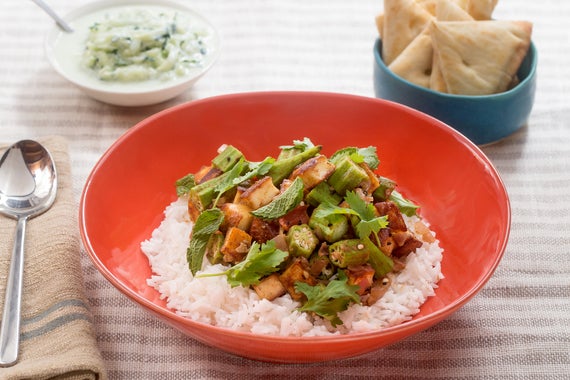 Paneer Bhindi Masala with Yogurt