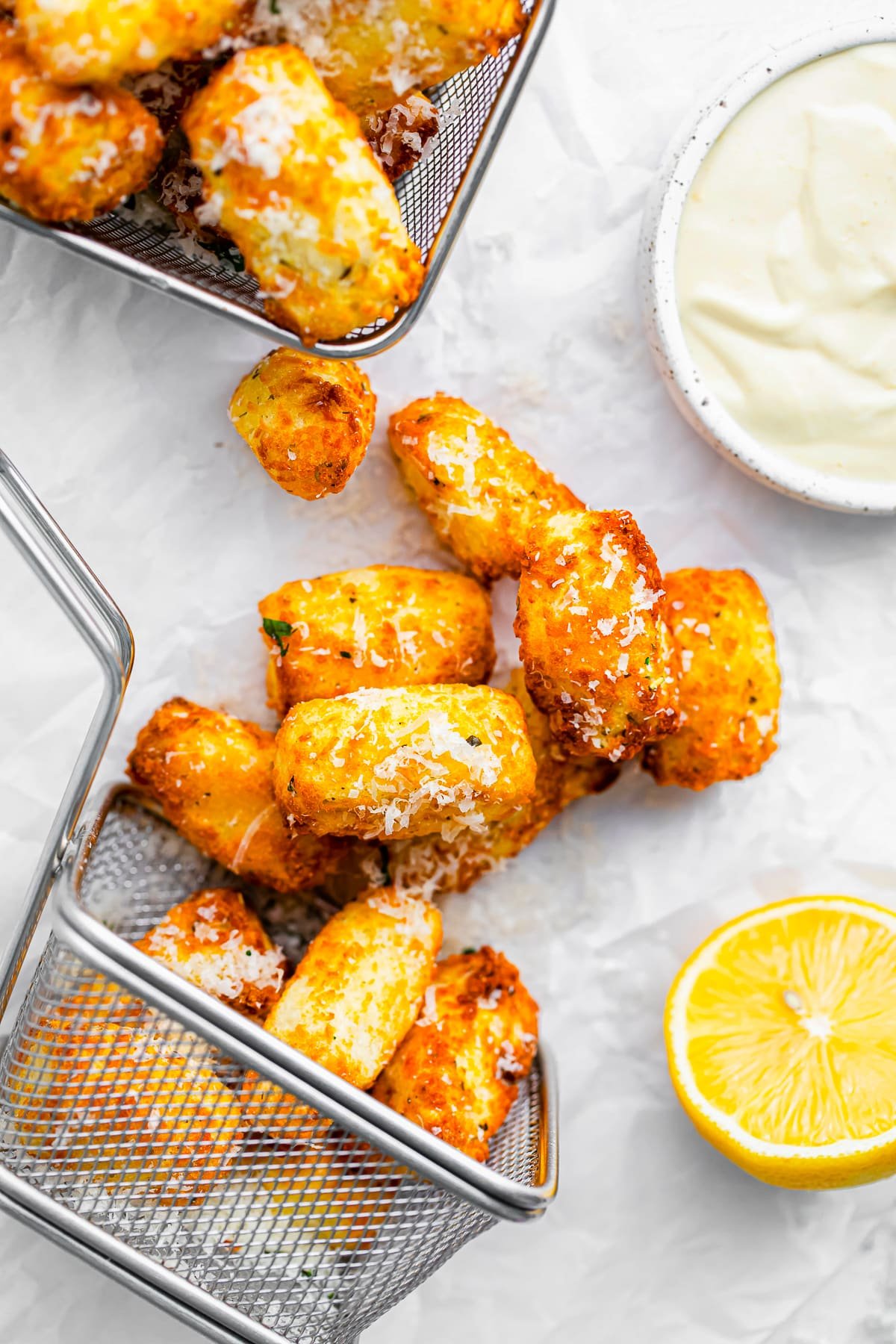 Garlic Parmesan Air Fryer Tater Tots