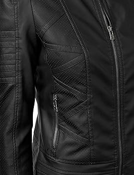 8. Lock and Love Women's Faux Leather Biker Jacket