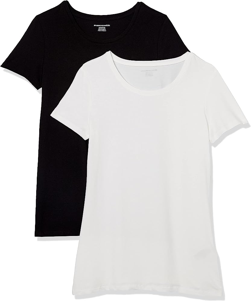 Amazon Essentials Women's 2-Pack Classic-Fit Short-Sleeve Crewneck T-Shirt