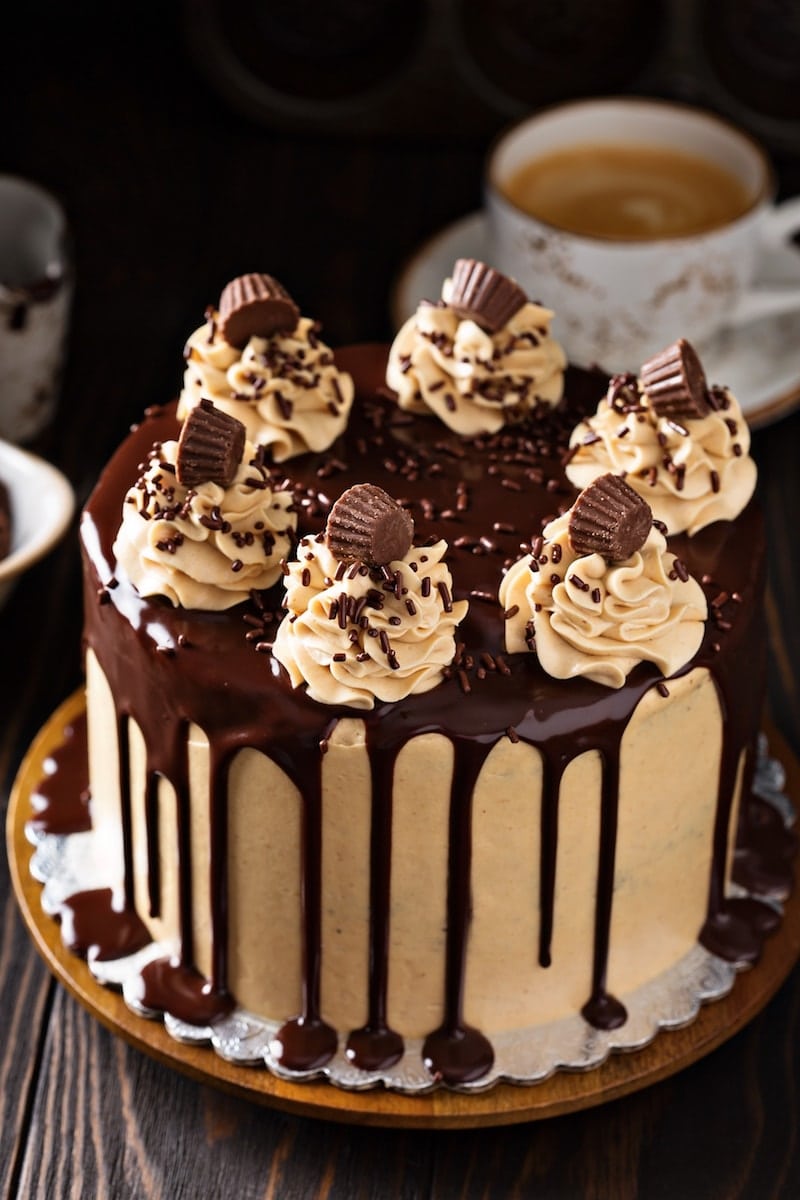 Peanut Butter Chocolate Cake with Chocolate Ganache