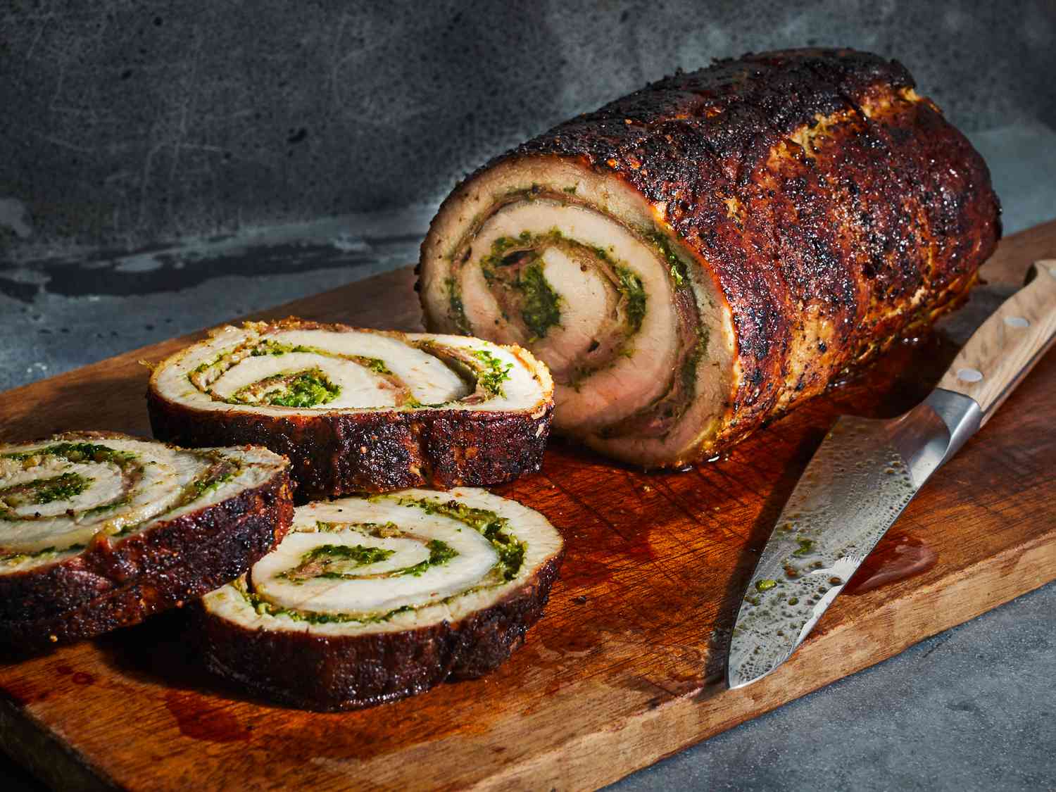 Pork Loin with Pesto and Parmesan