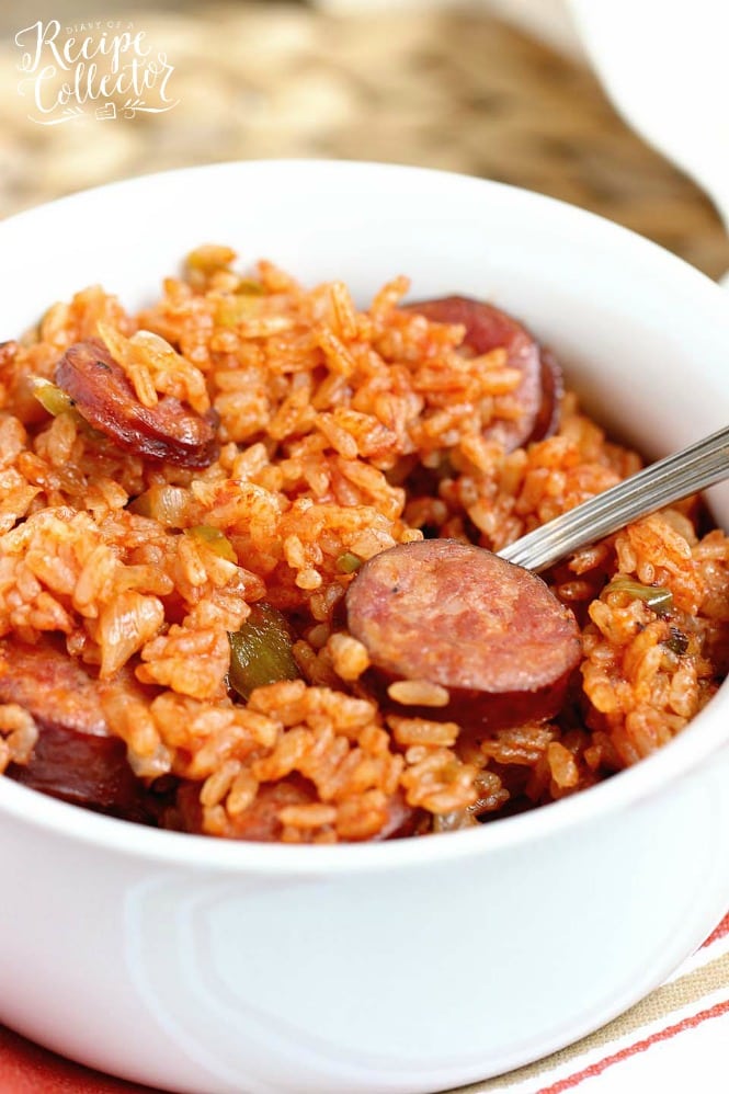 Tomato Rice with Sausages