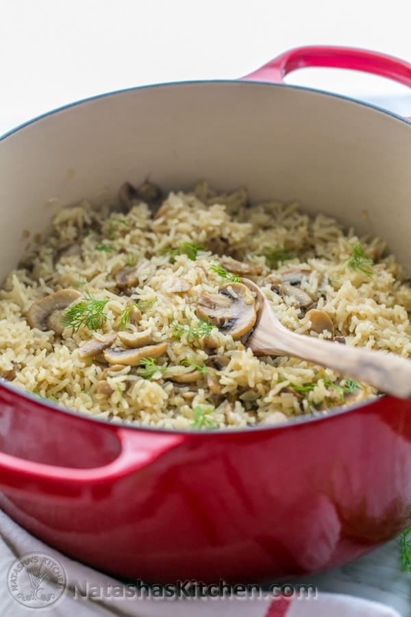Mushroom and Chicken Rice Pilaf