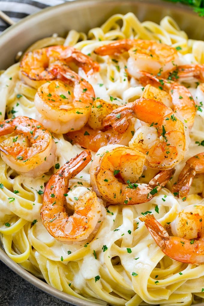 Garlic Shrimp Fettuccine Alfredo