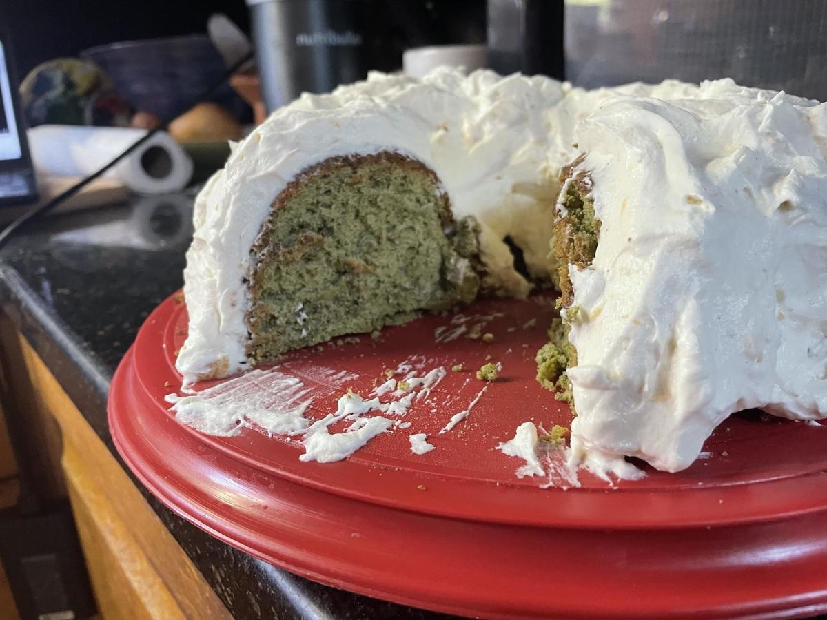 Matcha Red Bean Angel Food Cake