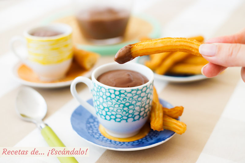 Receta de Churros con Chocolate de Postres Caseros