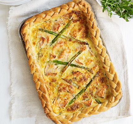 Salmon and Asparagus Quiche