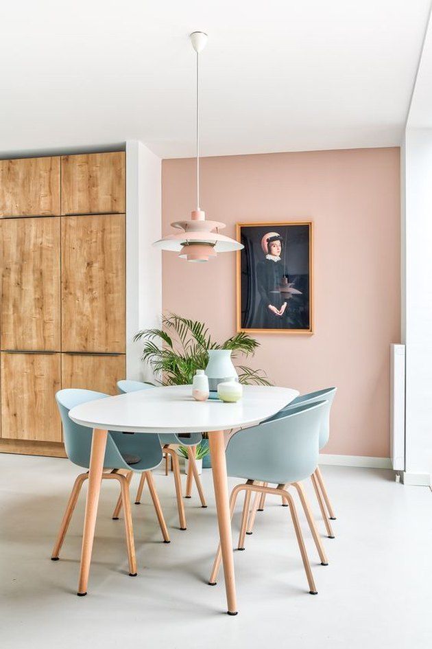 Scandinavian Gray Kitchen with Living Wall Accent