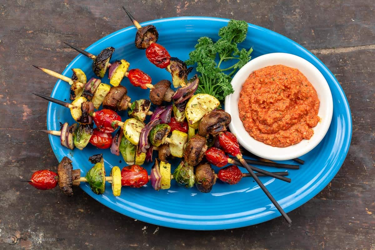 Middle Eastern-inspired Falafel and Vegetable Skewers