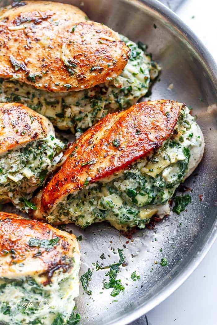 Spinach and Artichoke Stuffed Chicken