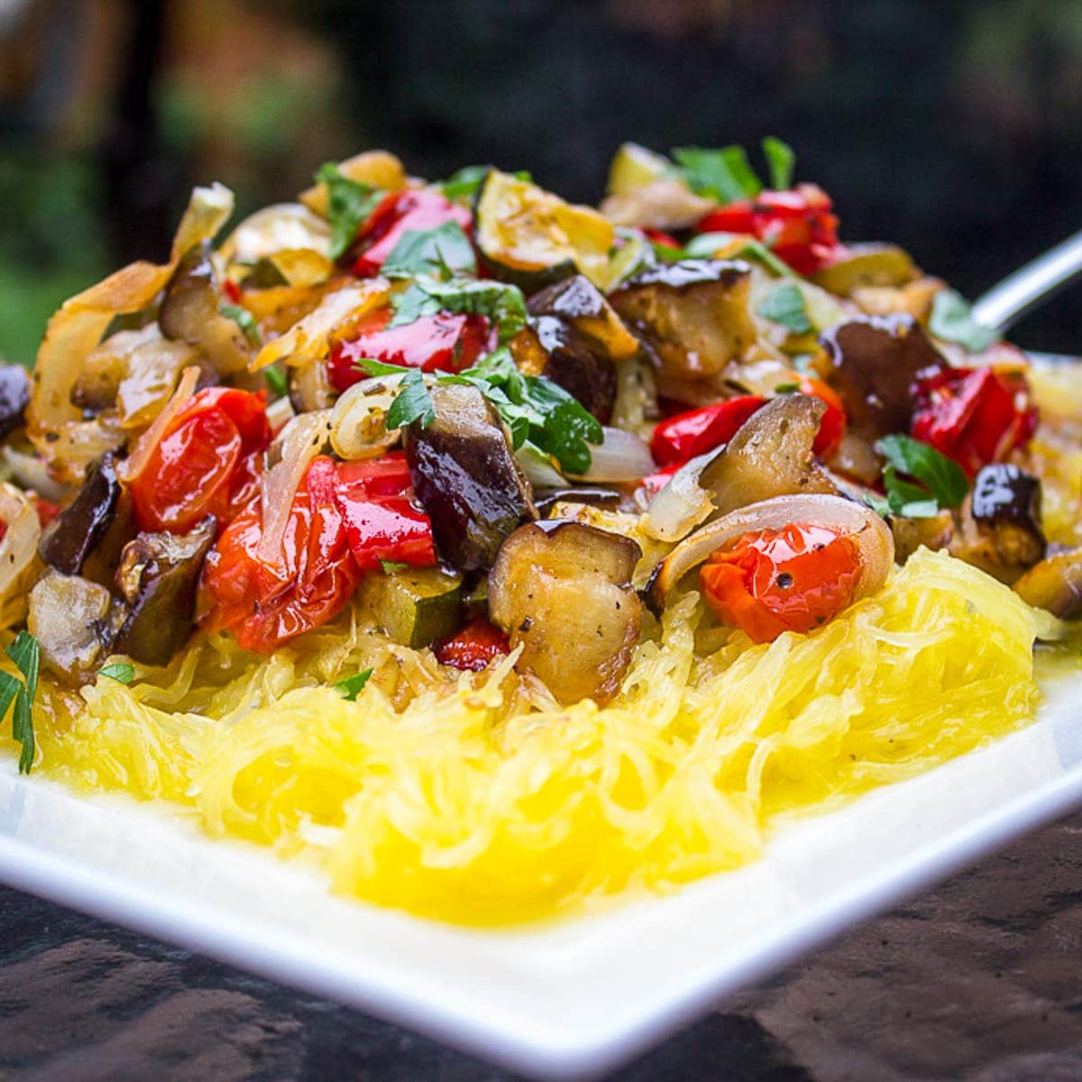 Spaghetti Squash with Roasted Vegetables