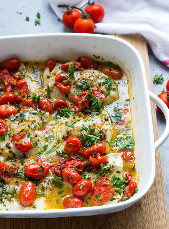 Cod with Garlic and Herb Butter