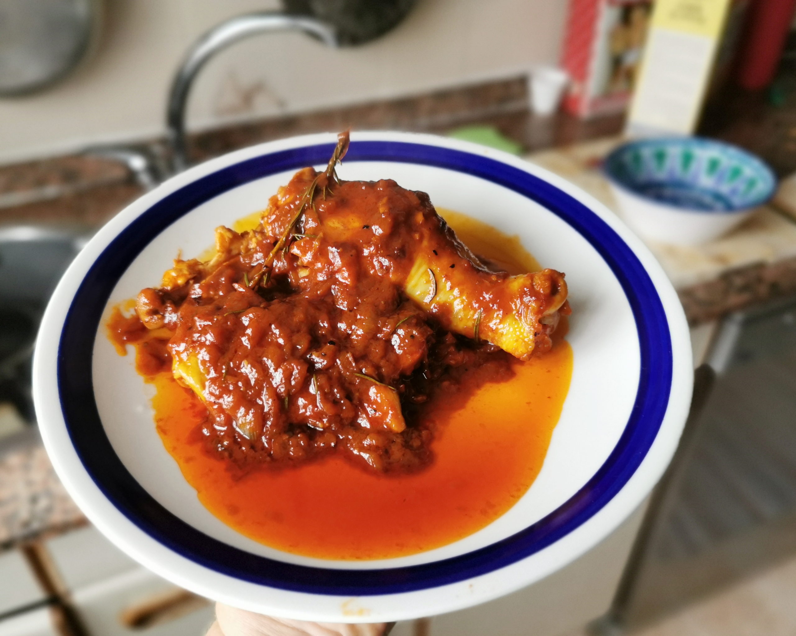 Pollo al Potacchio con arroz