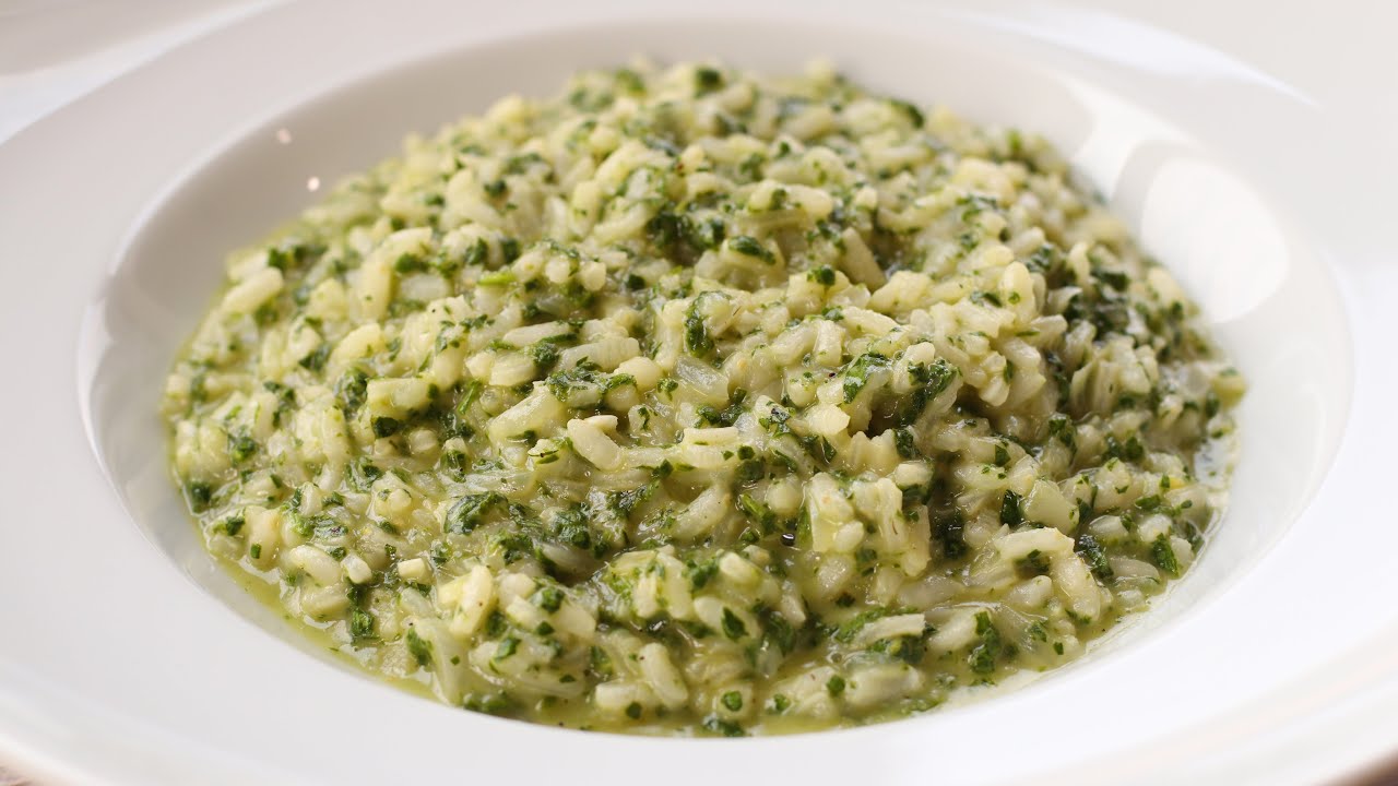 Risotto de espinacas y parmesano