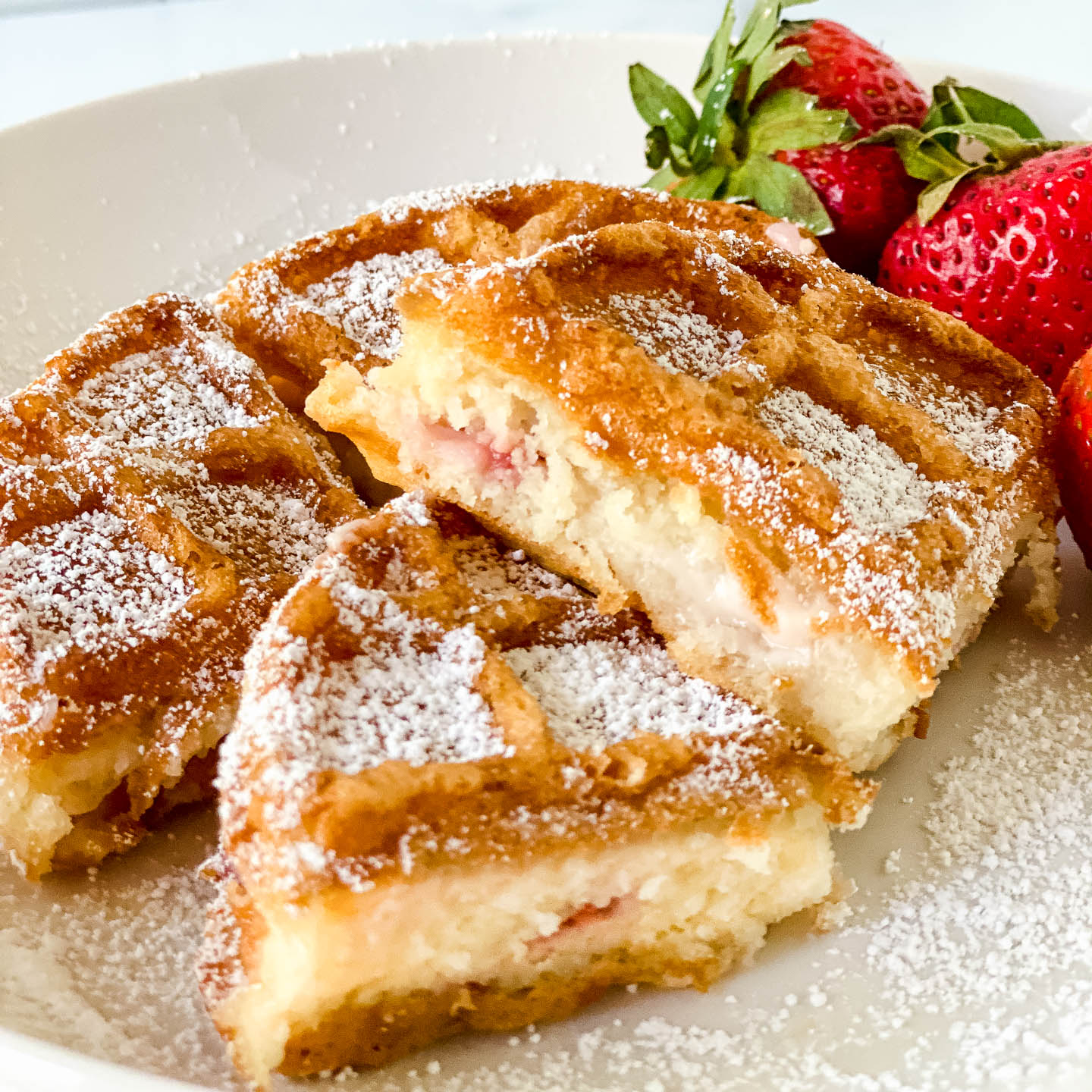 Cheesecake Stuffed Waffles