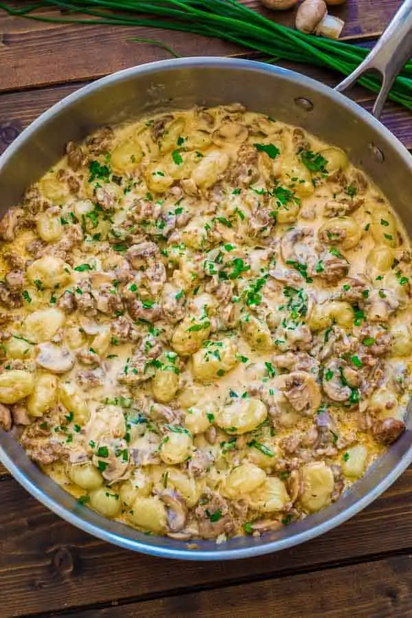 Gnocchi with Sausage and Mushroom Sauce