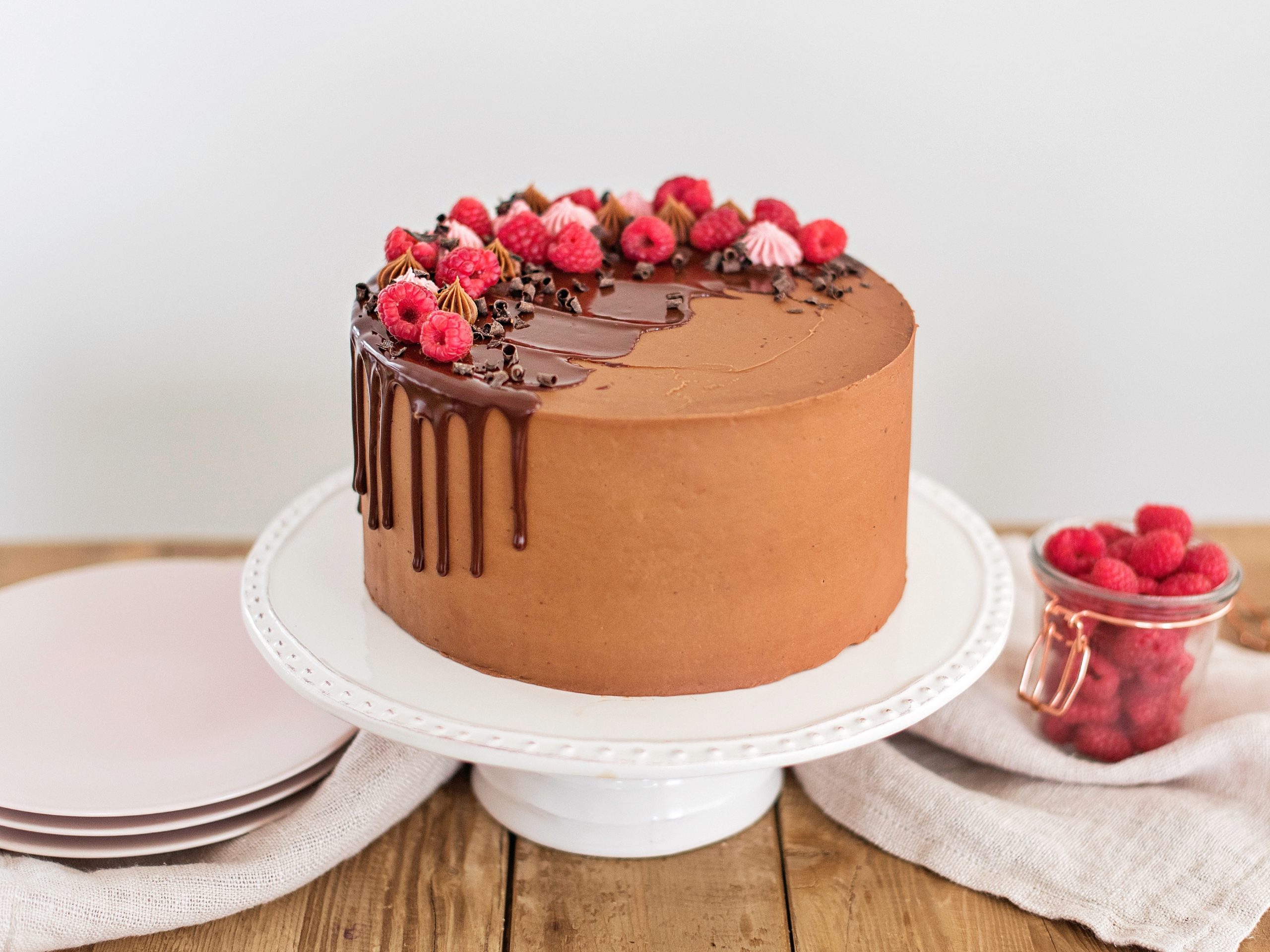 Chocolate Raspberry Truffle Cake with Fresh Berries