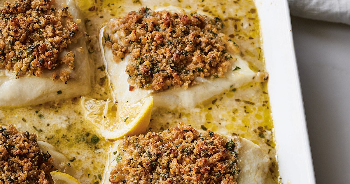 Cod with Lemon and Herb Crumb Topping