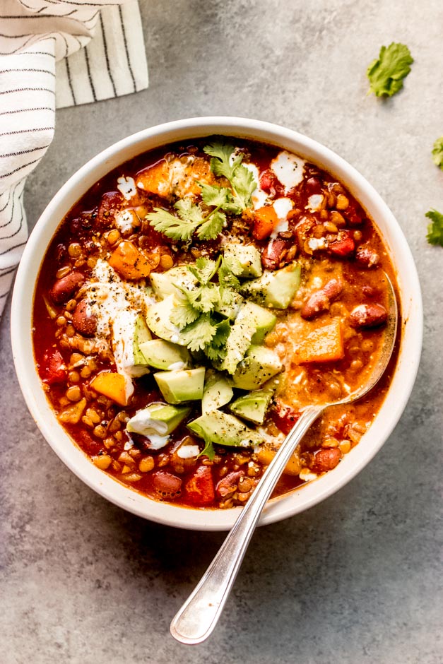 Lentil and Butternut Squash Chili