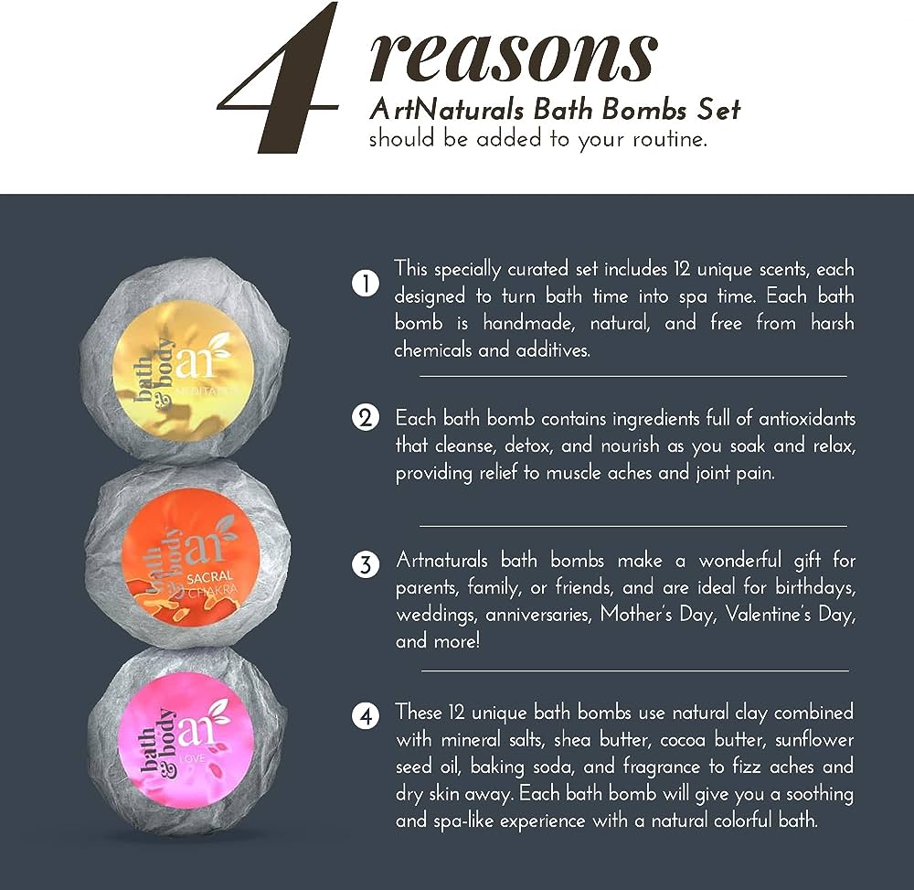 ArtNaturals Bath Bombs Gift Set