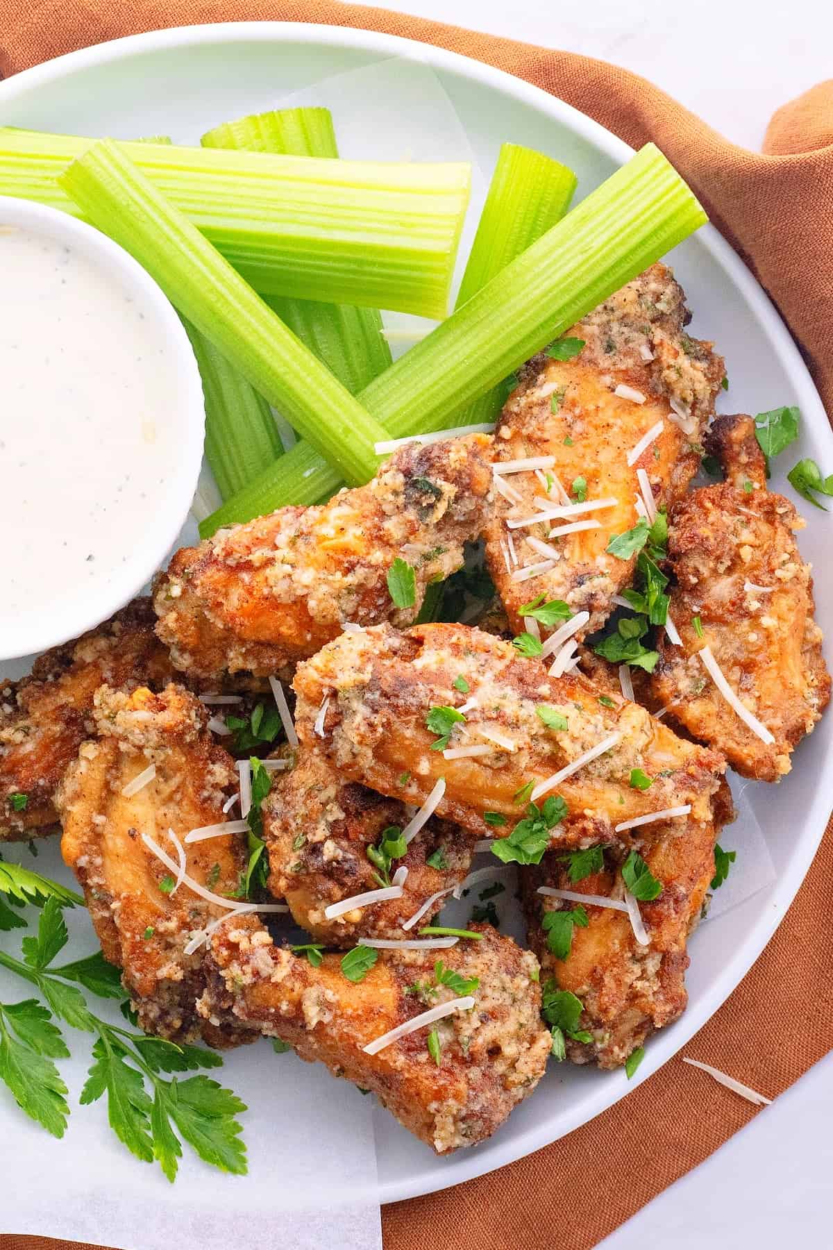 Garlic Parmesan Air Fryer Chicken Wings