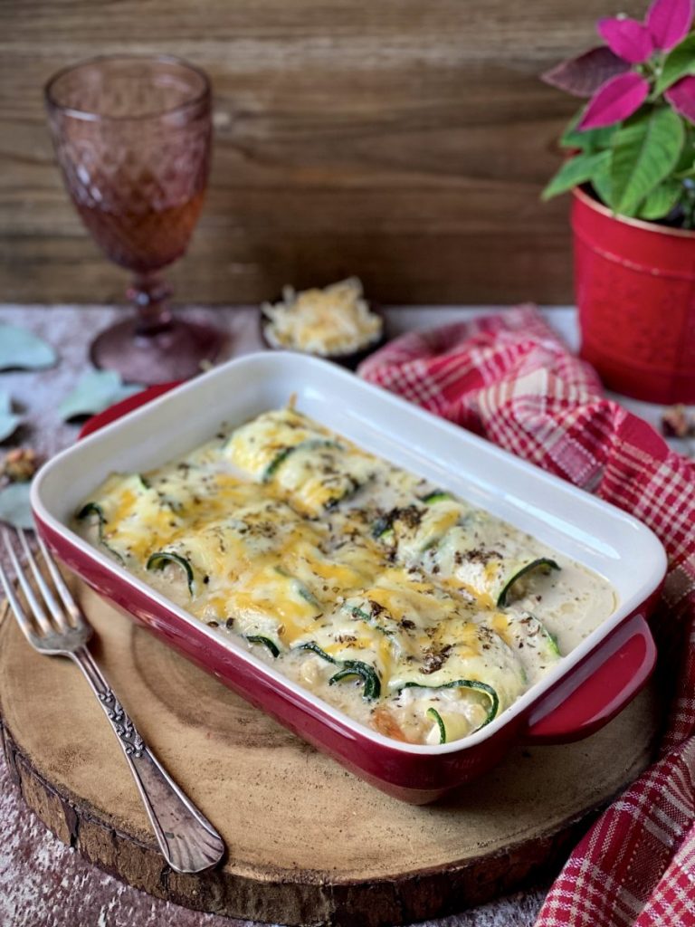 Canelones de calabacín y queso feta