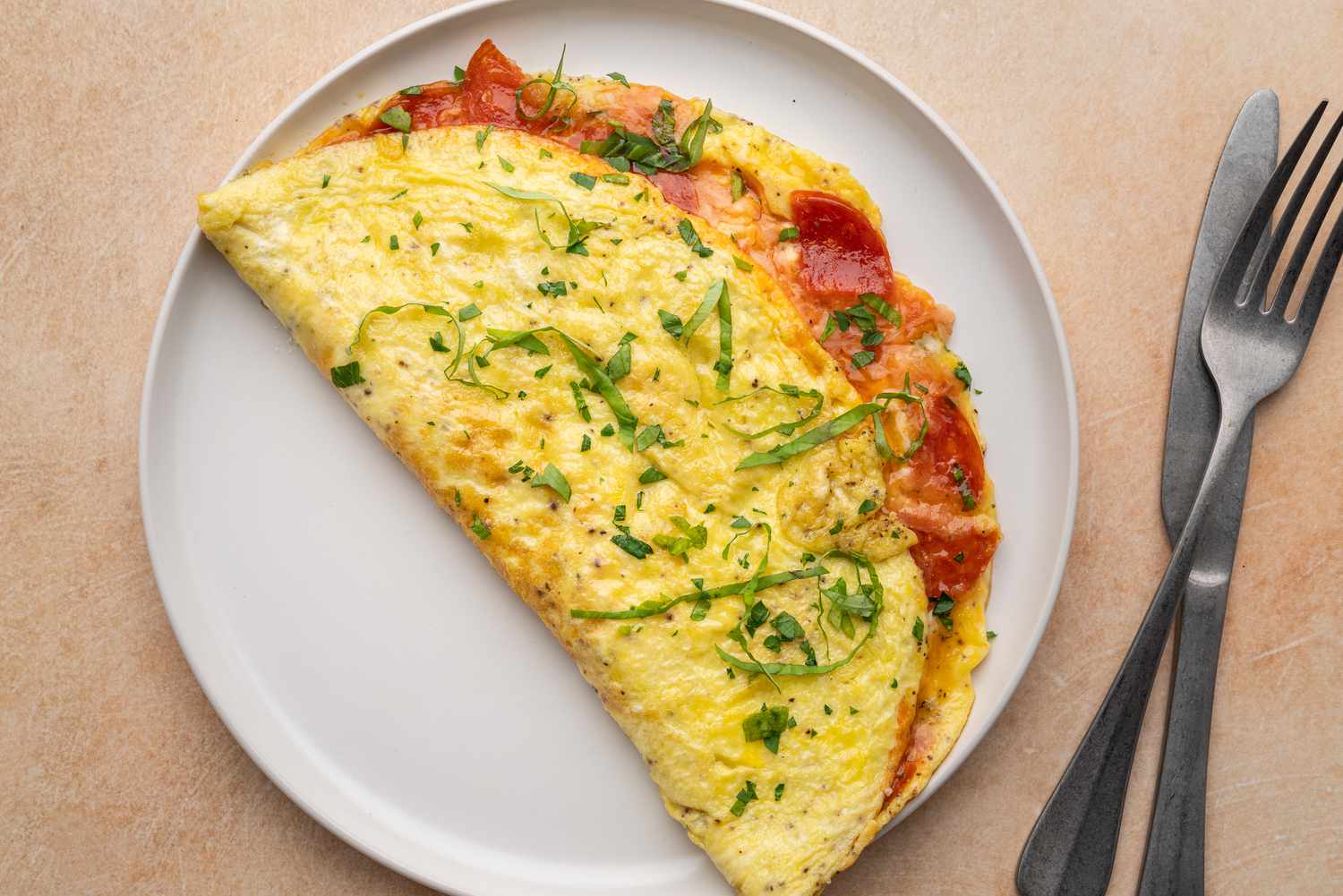 Pepperoni and Mushroom Omelette